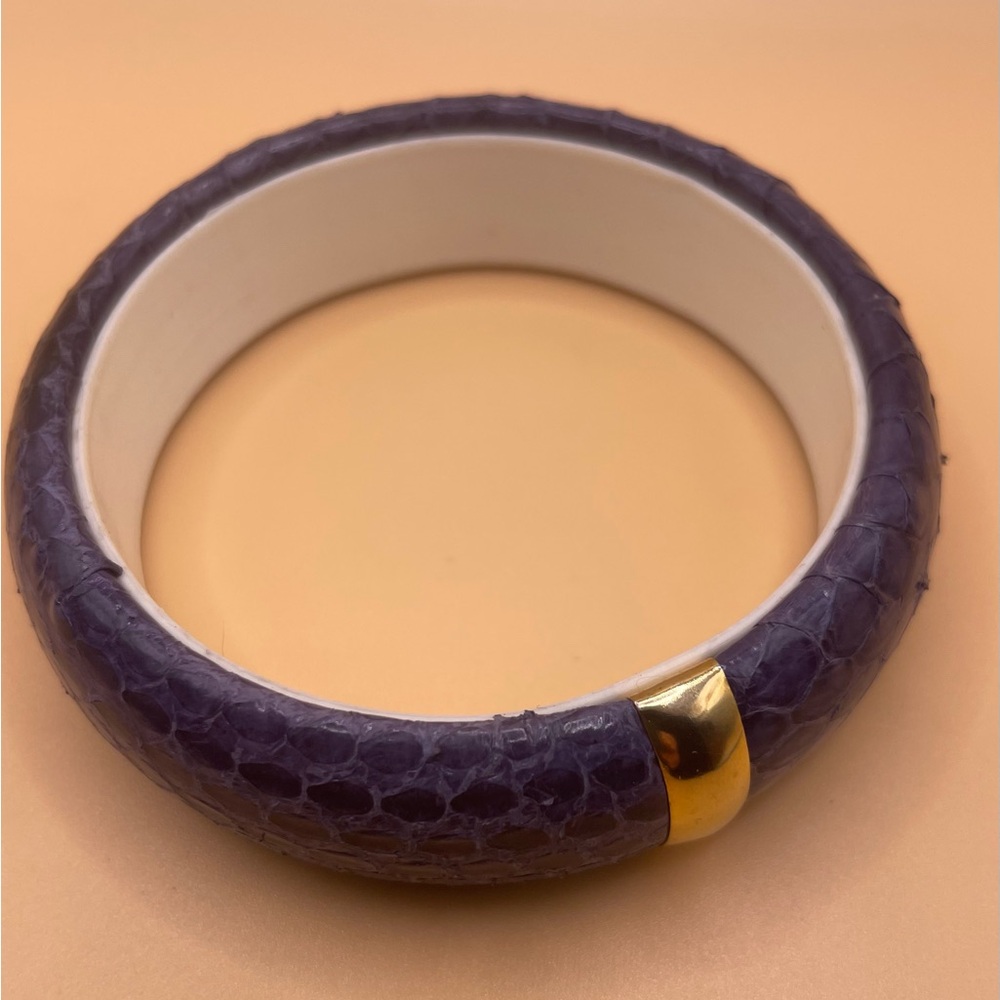 Purple Bangle Bracelet - Simili Snake Skin